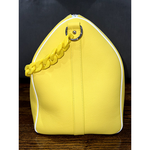 Louis Vuitton Keepall Bandouliere 50 Yellow White Exclamation Weekend Travel Bag - Picture 8 of 12